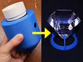 clair glace moule diamant expérimental incroyable conception biberonner intelligent boissons fantaisie congélateur moulage physique expérience brillant transparent 3d print model - Mito3D