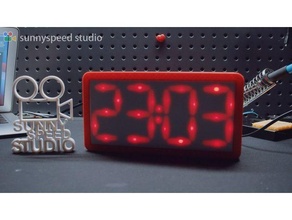 Youtube logo LED l'horloge arduino 3d print model - Mito3D
