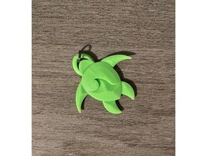 ondulato mare tartaruga 3dkeychain portachiavi 3d print model - Mito3D