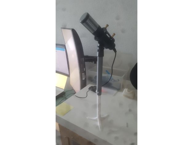 height adjustable microphone stand adjuster 3D print model - Mito3D