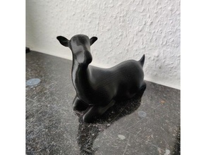 deitado Natal veado chifre animal rena interpretação papéis pequeno 3d print model - Mito3D