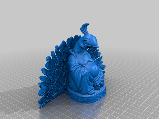peacock buddha v2 easier print animal bird peafowl pop-buddha 3D print model - Mito3D