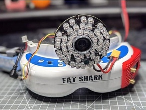 şişko köpek balığı gözlük kam kızılötesi Led yüzük adaptör fpv kamera binmek gece görüşü Runcam 3d print model - Mito3D