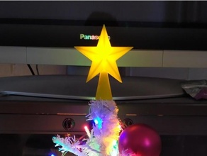 desktop christmas tree star topper - hole light ornament 3d print model - Mito3D