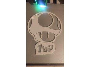 duvar Sanat Süper Mario 1up 3d print model - Mito3D