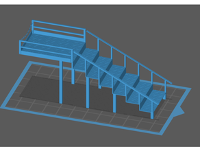 industrial metal staircase 3d print model - Mito3D