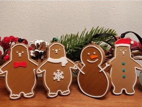 kumaty gingerbread polar bears snowman ornaments holiday ornament bear 3d print model - Mito3D