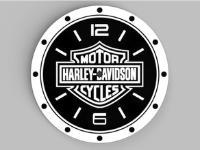 Harley Davidson duvar saat çift renk horloge 3d print model - Mito3D