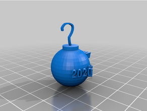 2020 ornament 3d print model - Mito3D