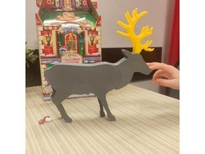 reindeer candy dispenser christmas deer joke popping 3d print model - Mito3D