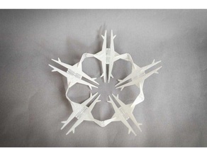 kaleido-flake byucmr christmas decoration snow flake compliant mechanism kaleidocycle pla snowflake winter 3d print model - Mito3D