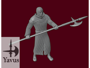 chainmail brute halberd - fighter cleric paladin dnd miniature heavy armor 3d print model - Mito3D