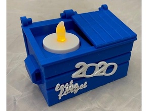 Tee Licht Müllcontainer 2020 Gedenk 3d print model - Mito3D