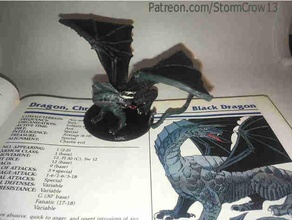 1st 2nd adicionar Preto Dragão black dragon dnd miniatura masmorras dragões mini 28mm tampo mesa jogos 3d print model - Mito3D