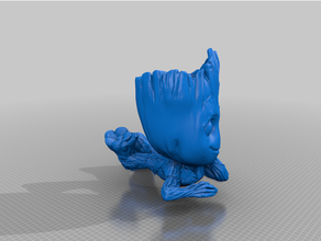 bébé Groot planteur mensonge corps plante pot 3d print model - Mito3D