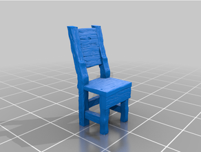 áspero madera silla dnd miniatura apuntalar calabozos Dragones mazmorras dragones 3d print model - Mito3D
