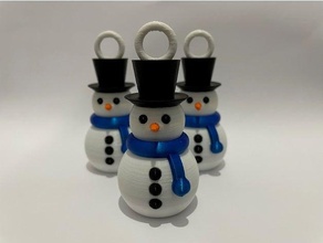 snowman christmas decoration multi-material remix 3d print model - Mito3D