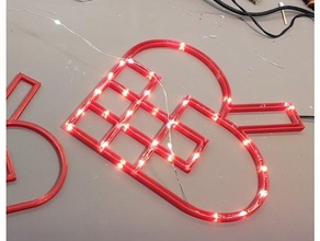 christmas heart led light 3d print model - Mito3D
