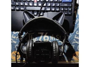 headphone clip japanese moe nekomimi 489 accessory cat ear music neko 3d print model - Mito3D