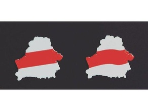 Belarus anahat ikon rozet bayrak 3d print model - Mito3D