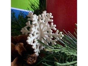 simples 3d floco neve Natal decoração enfeite Floco flocos 3d print model - Mito3D