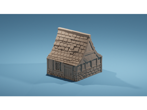 city oxwell - sample house 28mm dnd dnd5e miniature tiles pathfinder roof rpg tabletop terrain wargamming 3d print model - Mito3D