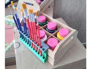 paintbrush holder brush paint organizer pen 3d print model - Mito3D