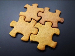 puzzle pezzo biscotto taglierina Zenzero pane cookiecutter Pan zenzero 3d print model - Mito3D