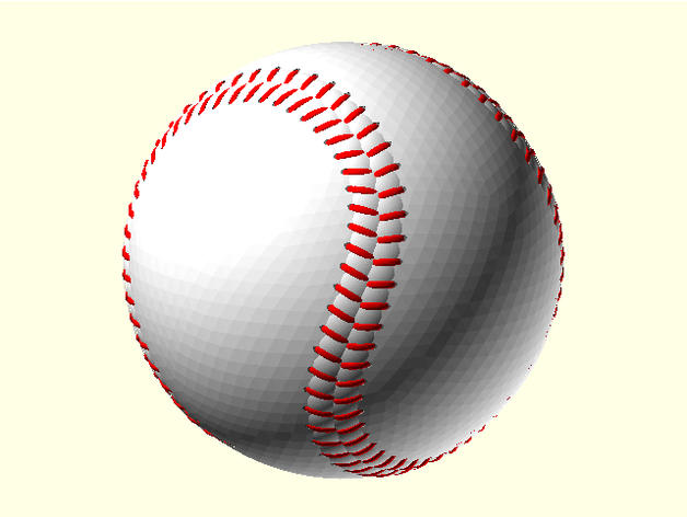 baseball highres 3D print model - Mito3D