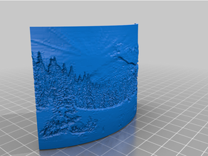 mountain winter forest lithophane lithopane 3d print model - Mito3D