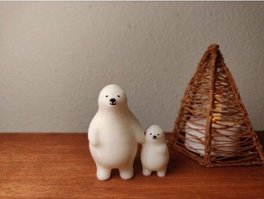 kumaty polar bear cub cute polarbear winter 3d print model - Mito3D