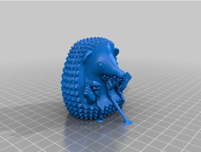 sitting hedgehog supports 3d print model - Mito3D
