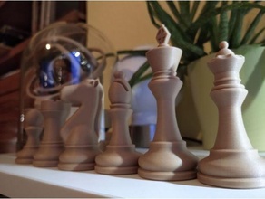 tournament staunton chess set piece pieces classic m12 nut pla weighted wood 3d print model - Mito3D