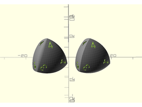 openscadvent day 14 - meissner dice advent dice meissner meissner tetrahedron openscad openscadvent