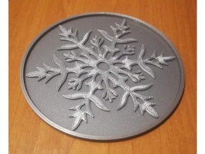 snowflake coaster 3d print model - Mito3D