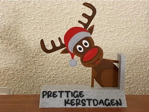 reindeer corner text step file christmas decoration gift ornament santa claus 3d print model - Mito3D