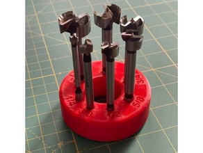forstner bit set holder drill organization organizer tools woodworking 3d print model - Mito3D