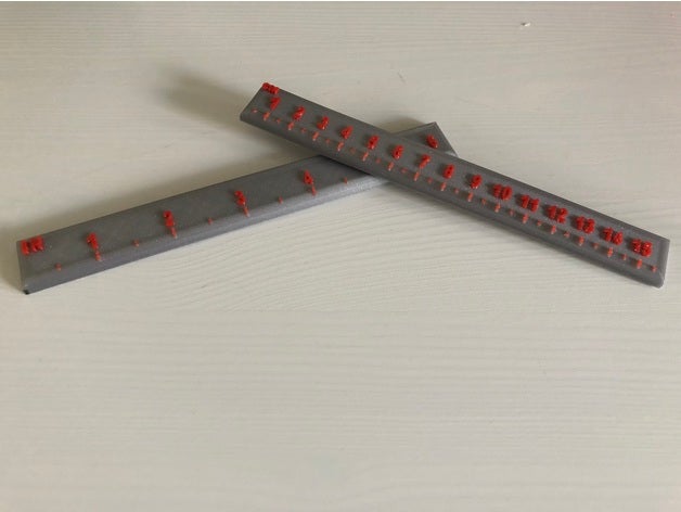 righello pollici centimetri 3D print model - Mito3D