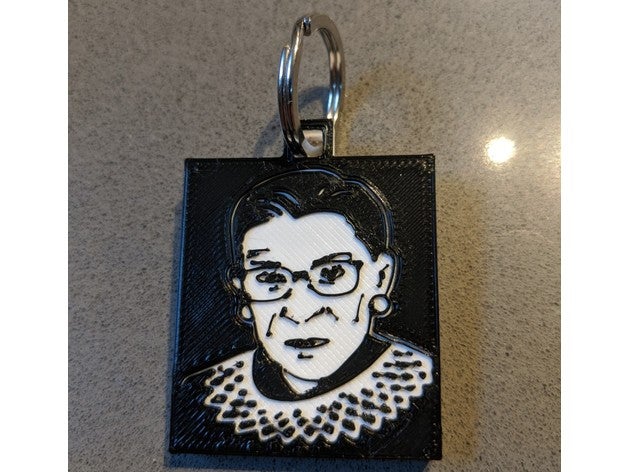 Ruth kötü Ginsburg anahtarlık rbg 3D print model - Mito3D