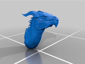 dragon tête buste donjons dragons médiéval 3d print model - Mito3D