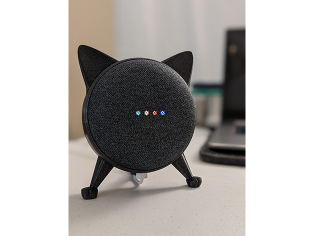 google nest mini stand cat edition mount 3D print model - Mito3D