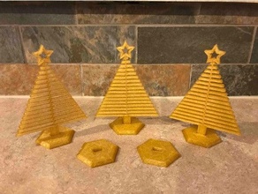 base flexy christmas tree ornament flat flexible star upright 3d print model - Mito3D