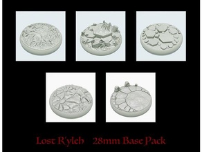 28mm r'yleh base pack alien architecture bases cthulhu dnd dungeons dragons elder sign hyperbolic lost lovecraft miniatures miniature pathfinder wargaming weird war 2 3d print model - Mito3D