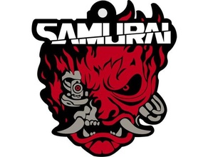 cyberpunk 2077 samurai logotipo chaveiro 3d print model - Mito3D