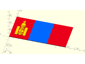 openscadvent giorno 15 Mongolia soyombo Avvento bandiera openscad 3d print model - Mito3D