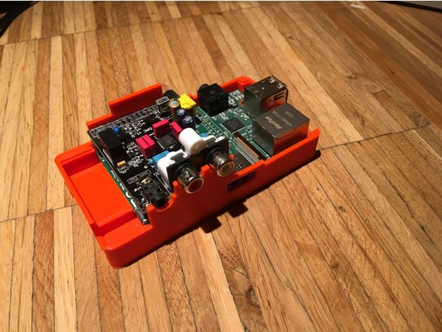 case raspberry pi 1b + audio dac 3D print model - Mito3D