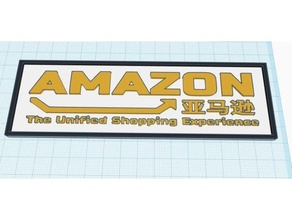 Amazon logo siberpunk yeniden markalamak işaret 3d print model - Mito3D