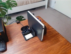scrivania organizzatore taccuino auricolare Astuccio guaina autodesk fusione 360 desktop In piedi ufficio organizzazione 3d print model - Mito3D