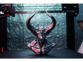 lord darkness legend support free remix bust daemon dark demon devil evil horns movies 3d print model - Mito3D