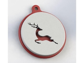 flying deer christmas keychain ornament decoration tree 3d print model - Mito3D